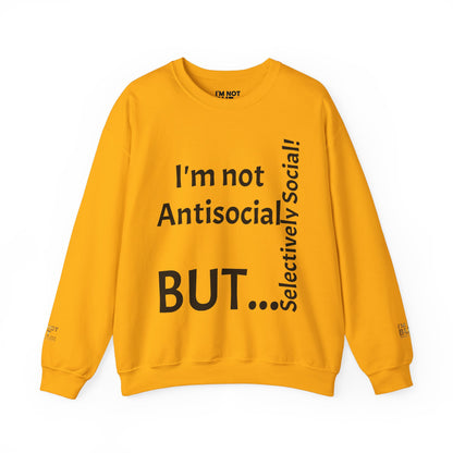 « Je ne suis pas antisocial, mais sélectivement social ! » - Sweat-shirt unisexe Heavy Blend™