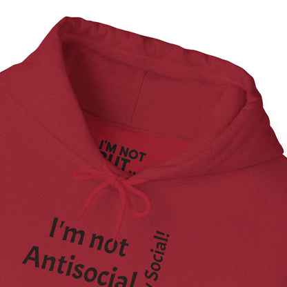 "I'm Not Antisocial, But... Selectively Social!" - Sweatshirt Unissexo Heavy Blend™ com Capuz