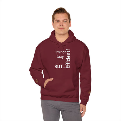 « Je ne suis pas paresseux, MAIS efficace ! » Sweat-shirt à capuche unisexe Heavy Blend™ 