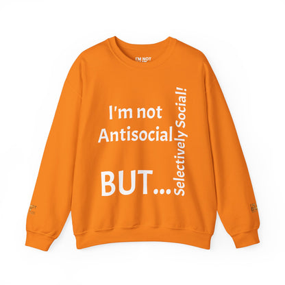 « Je ne suis pas antisocial, mais sélectivement social ! » - Sweat-shirt unisexe Heavy Blend™