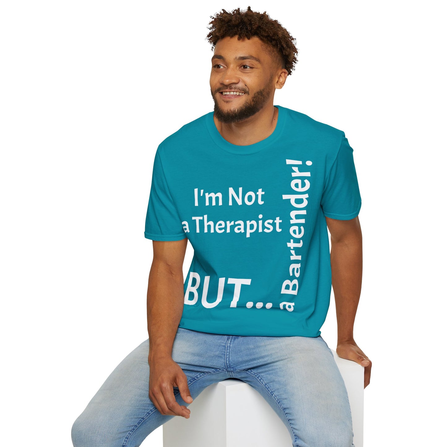 "I'm Not a Therapist, But a Bartender!" - T-Shirt Unissexo de Algodão Suave