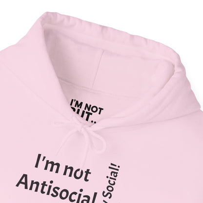 "I'm Not Antisocial, But... Selectively Social!" - Sweatshirt Unissexo Heavy Blend™ com Capuz